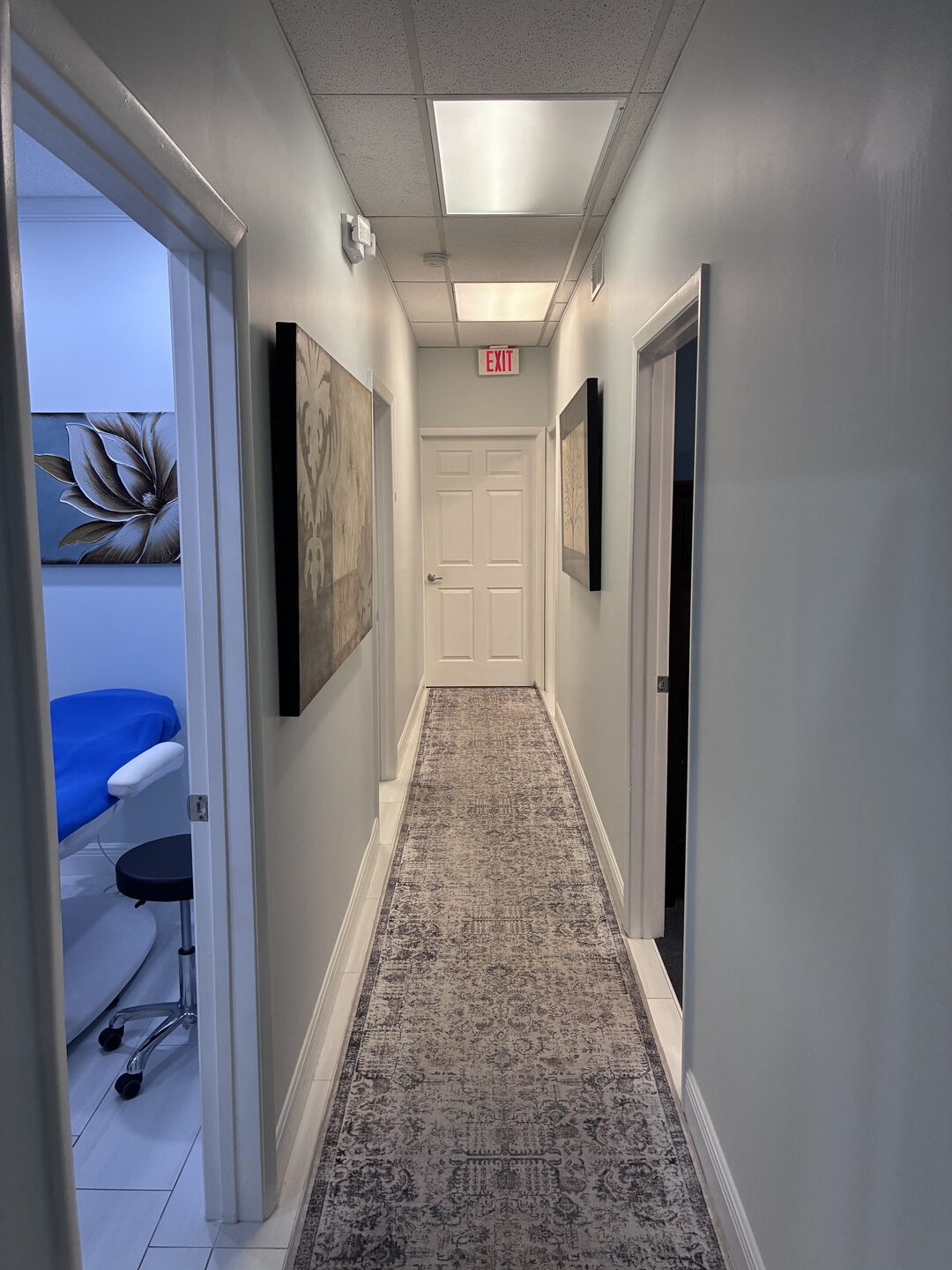 The hallway to the treatment rooms